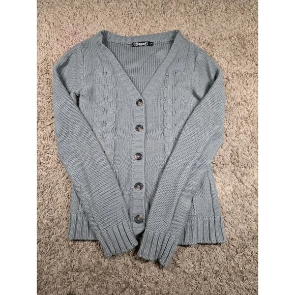 Sagan brand gray‎ cable knit cardigan Size Small - Picture 2 of 9